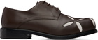 Stefan Cooke Brown Slashed Square Toe Derbys