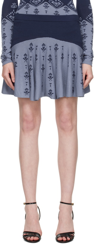 Photo: Conner Ives Blue Flared Miniskirt