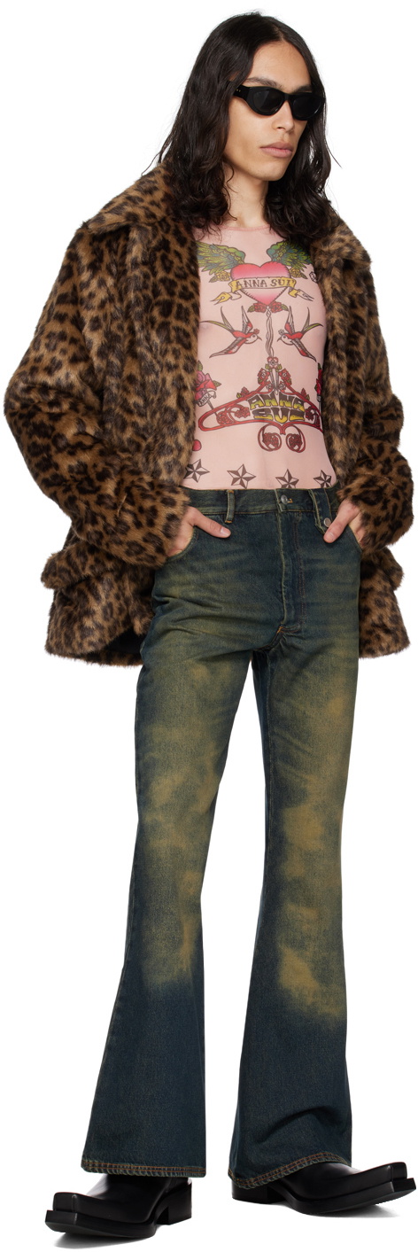 Anna Sui SSENSE Exclusive Brown Faux-Fur Jacket