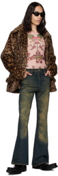 Anna Sui SSENSE Exclusive Brown Faux-Fur Jacket