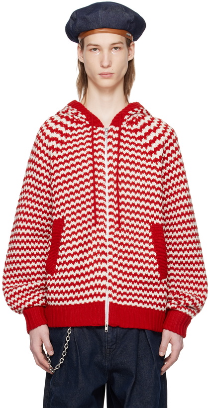 Photo: AFTER PRAY Red & White Striped Hoodie