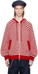 AFTER PRAY Red & White Striped Hoodie