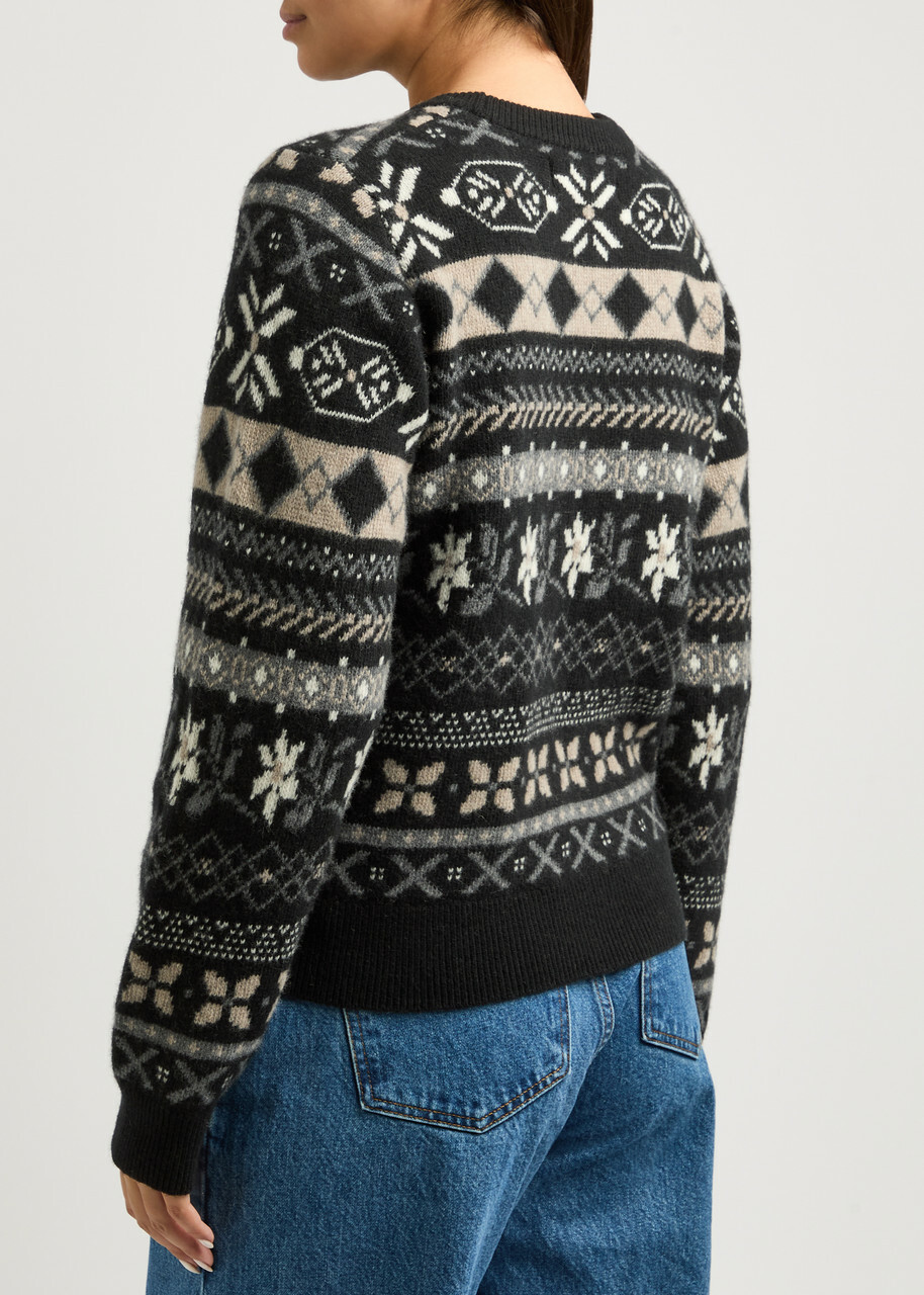 Skall Studio Ellinor Fair-Isle Wool Jumper Black Grey