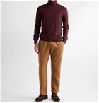 Beams F - Merino Wool Rollneck Sweater - Burgundy