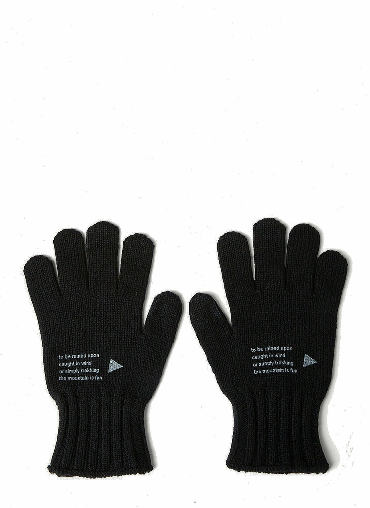 Photo: And Wander - Text Print Gloves in Black