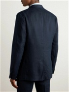 Mr P. - Unstructured Linen Suit Jacket - Blue