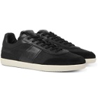 Tod's - Leather and Suede-Trimmed Nubuck Sneakers - Black