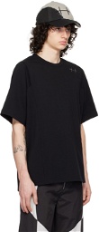 HELIOT EMIL Black Plicate T-Shirt