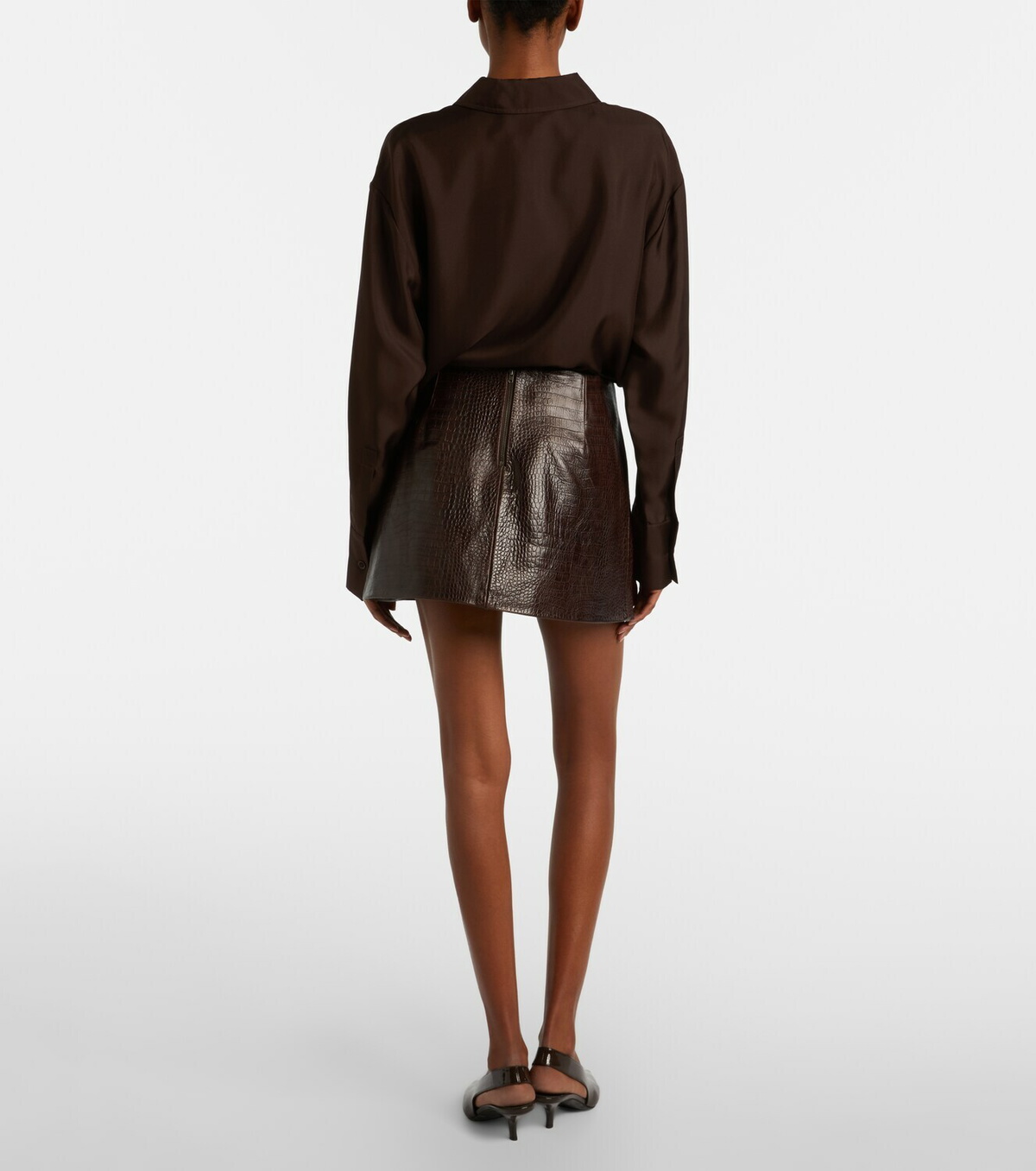 The Frankie Shop Rory croc-effect leather miniskirt