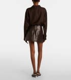 The Frankie Shop Rory croc-effect leather miniskirt