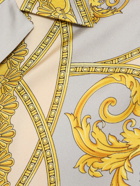 VERSACE Baroque Print Short Sleeve Silk Shirt