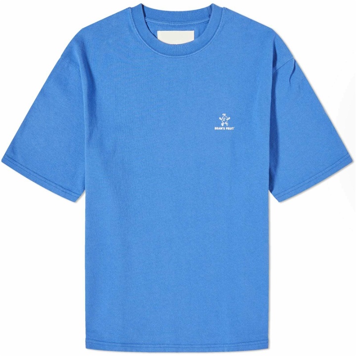 Photo: Bram's Fruit Men's Lemon Outline Logo T-Shirts in Royal Blue