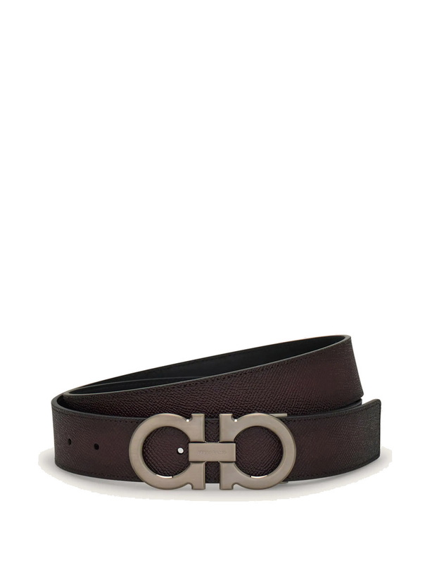 Photo: Ferragamo Mens Reversible and adjustable Gancini belt in Red
