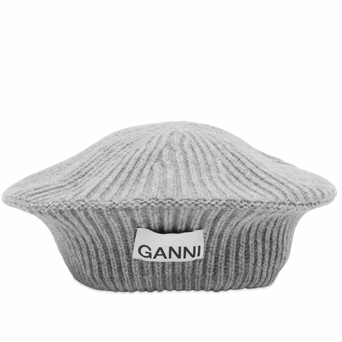 GANNI Women's Structured Rib Beret in Paloma Melange GANNI