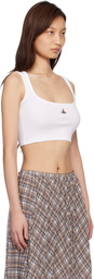 Vivienne Westwood White Cropped Rib Tank Top
