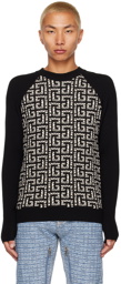 Balmain Black & White Monogram Sweater