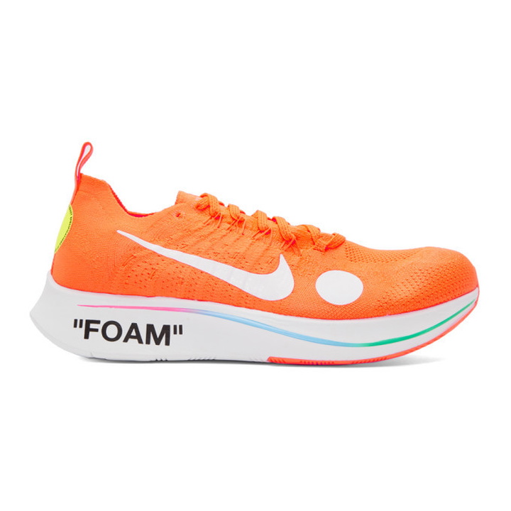 Photo: NikeLab Orange Off-White Edition Nike Zoom Fly Mercurial Flyknit Sneakers