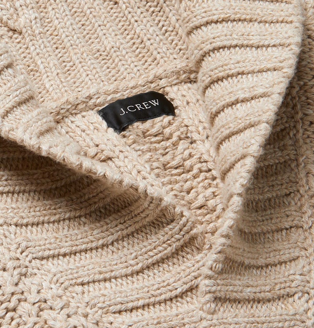 J. CREW Mens Sweater Cable-Knit Shawl Collar Cardigan Cotton Dusty