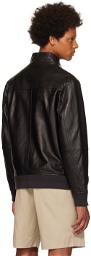 Vince Black Harrington Leather Jacket