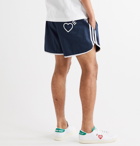 adidas Consortium - Human Made Grosgrain-Trimmed Printed Cotton-Twill Shorts - Blue