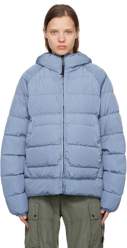 Photo: C.P. Company Blue Eco-Chrome R Goggle Down Jacket