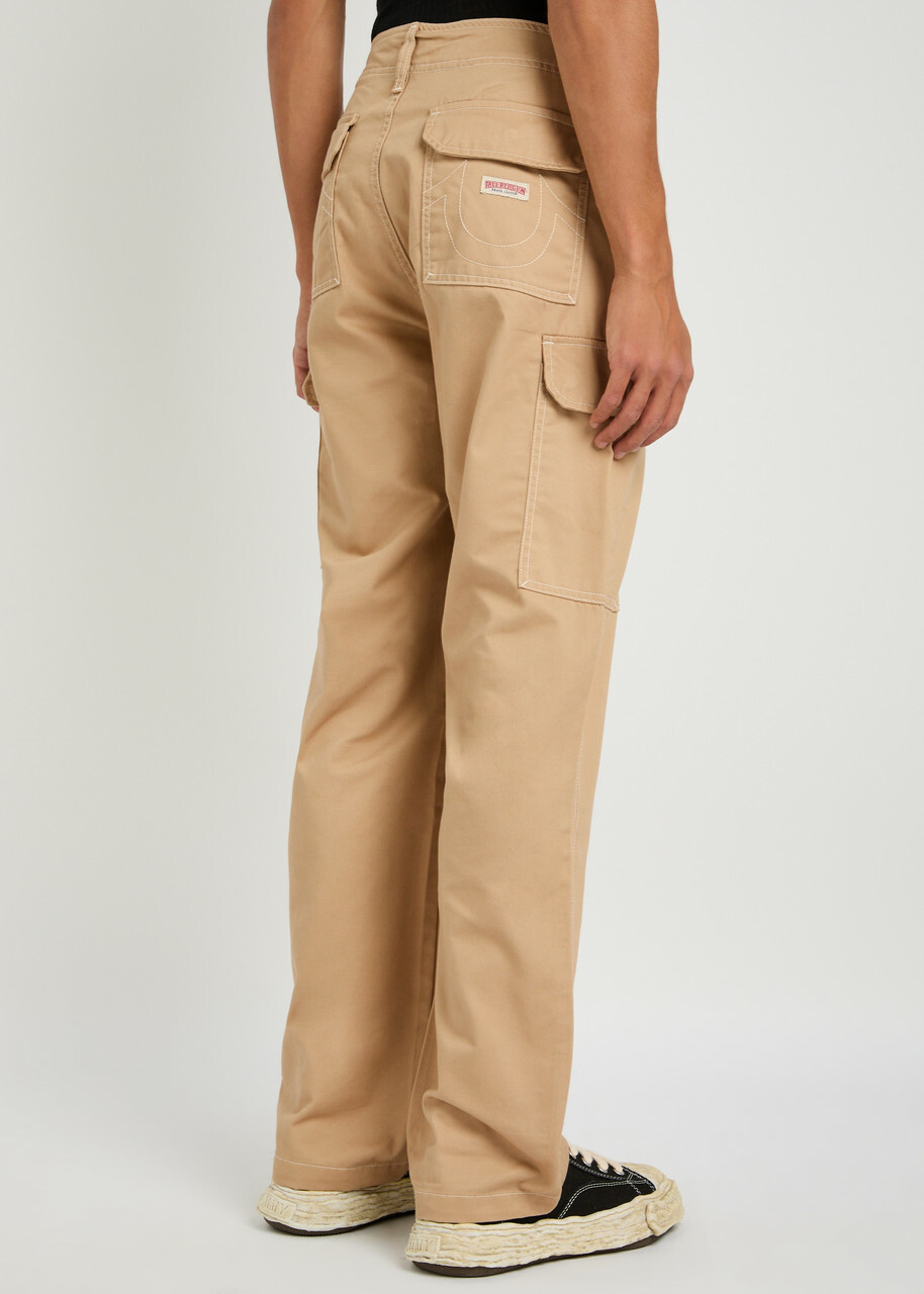 True Religion Straight-leg Twill Cargo Trousers Beige