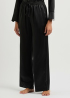 Fleur OF England Fleur du Jour Silk-satin Pyjama Trousers Black