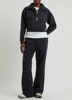 Frame Layered Half-zip Jersey Sweatshirt Navy