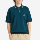 Malbon Men's Campania Knitted Polo in Azurra
