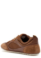 Tory Burch Field Panelled Suede Sneakers Tan
