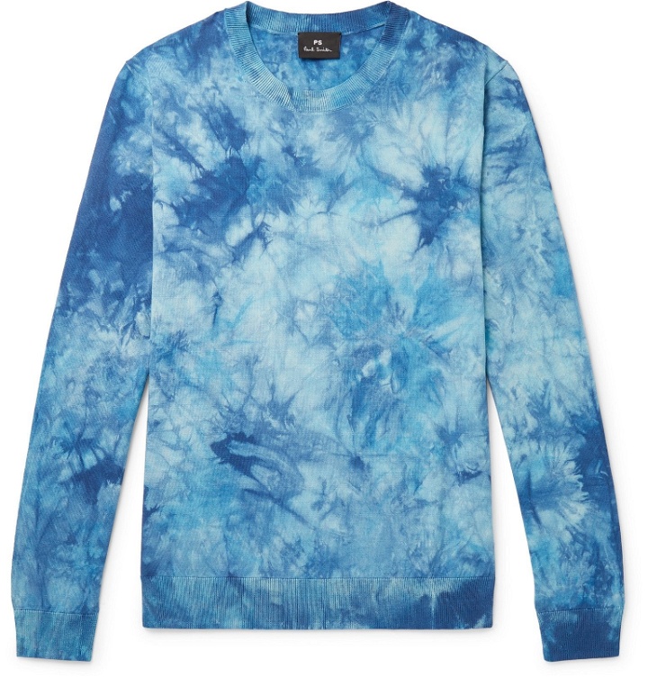 Photo: PS Paul Smith - Tie-Dyed Cotton Sweater - Blue