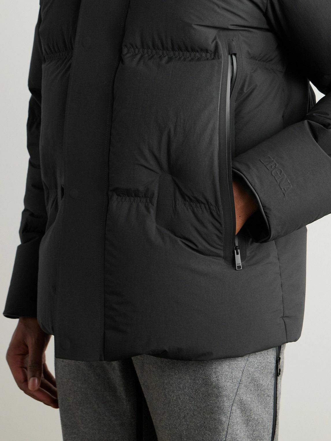 Zegna - Quilted Nylon Hooded Down Ski Jacket - Black Zegna