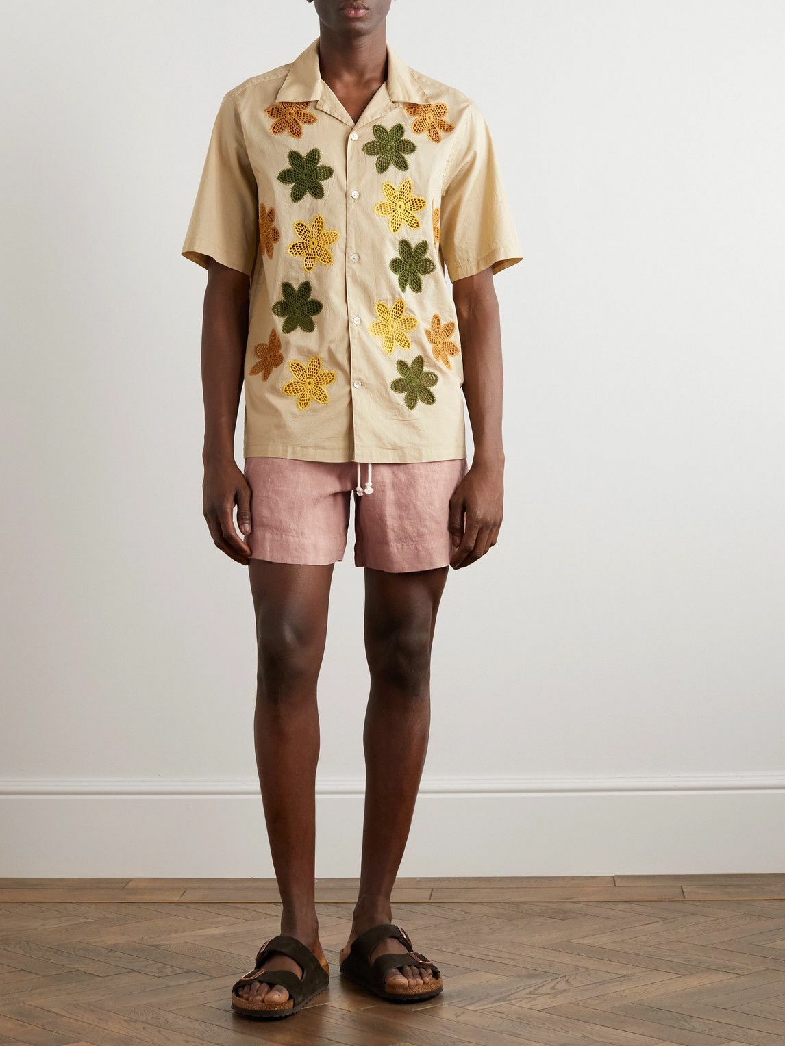 La Paz - Pestana Straight-Leg Linen Drawstring Shorts - Orange