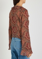 Paige Eve Printed Silk-chiffon Blouse Multicoloured