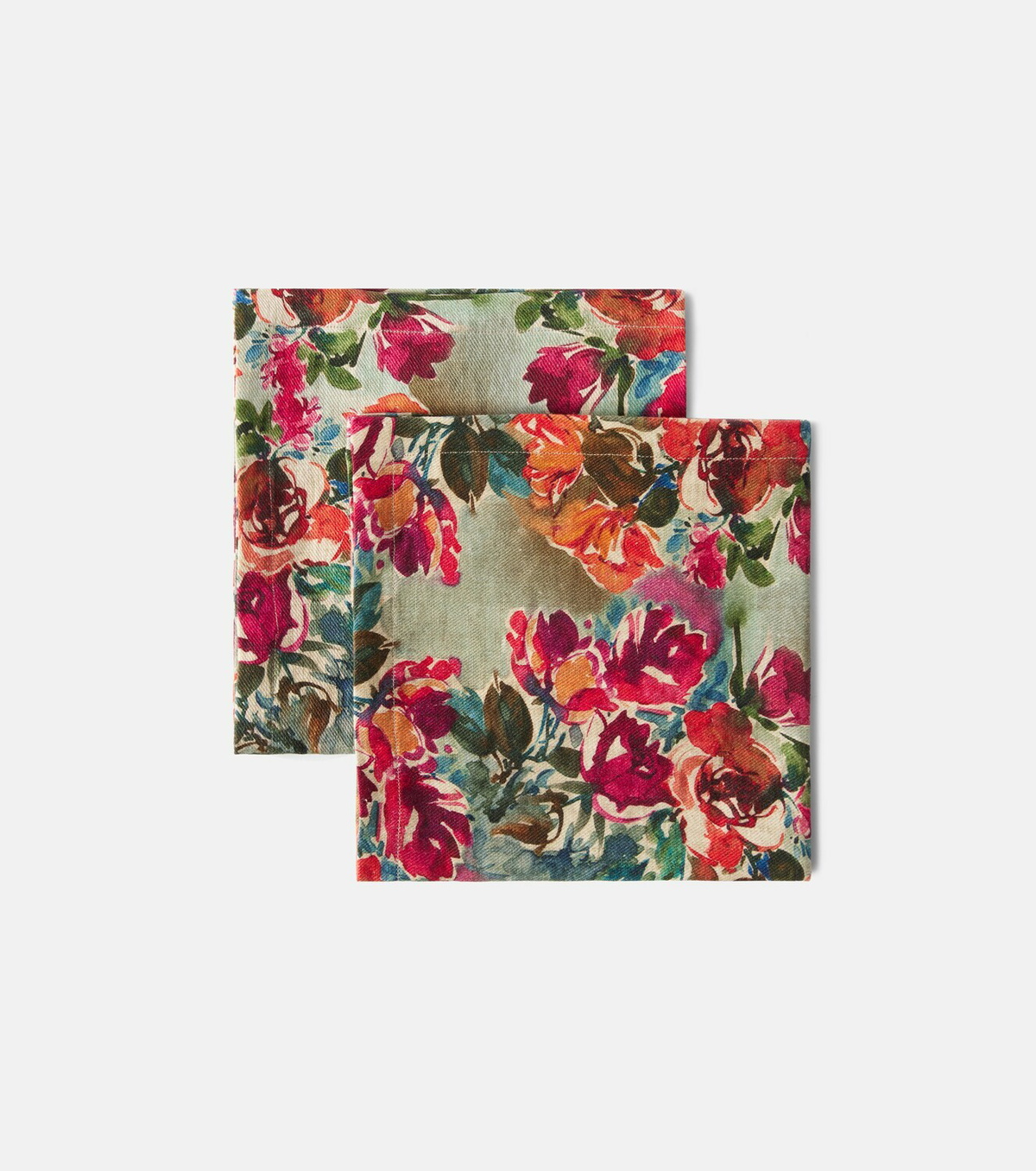 The House of Lyria Nersa set of 2 floral linen napkins