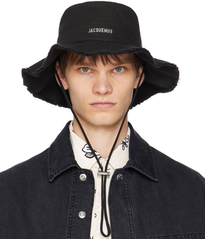 Photo: JACQUEMUS Black Les Classiques 'Le bob Ovalie' Bucket Hat