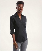 Brooks Brothers Women's Fitted Non-Iron Stretch Supima Cotton Dress Shirt | Black