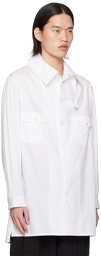 Y's For Men White Flap Shirt