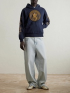 SAINT MXXXXXX - Saint College Printed Cotton Hoodie - Blue