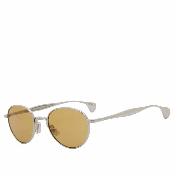 Photo: Bottega Veneta Eyewear Bottega Veneta BV1396S Sunglasses in Silver/Brown 