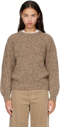 &Daughter Beige Rowan Rib Crew Sweater