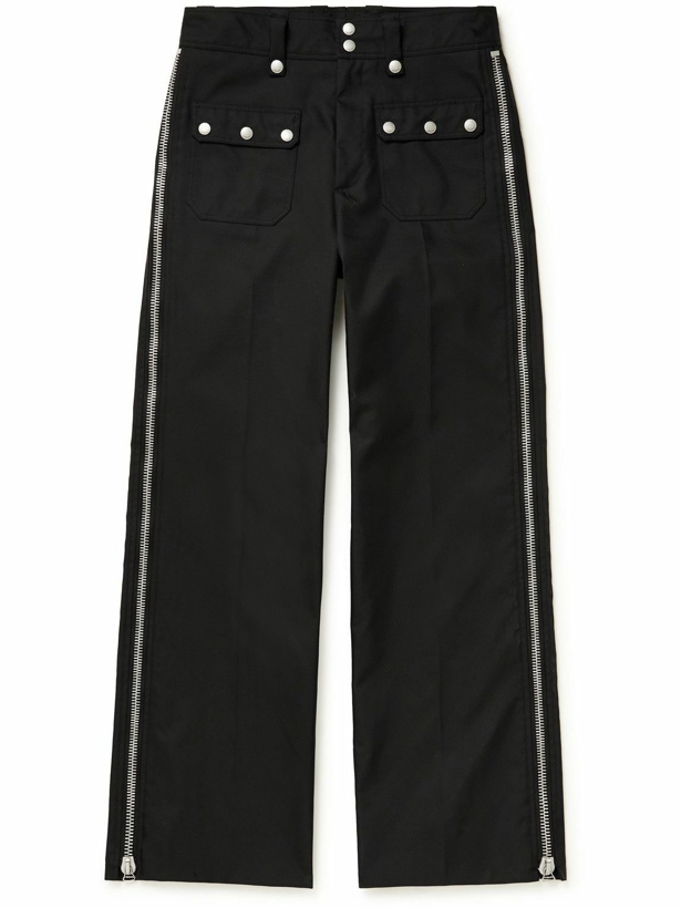 Photo: GUCCI - Wide-Leg Zip-Embellished Shell Trousers - Black