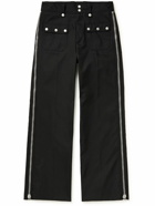 GUCCI - Wide-Leg Zip-Embellished Shell Trousers - Black