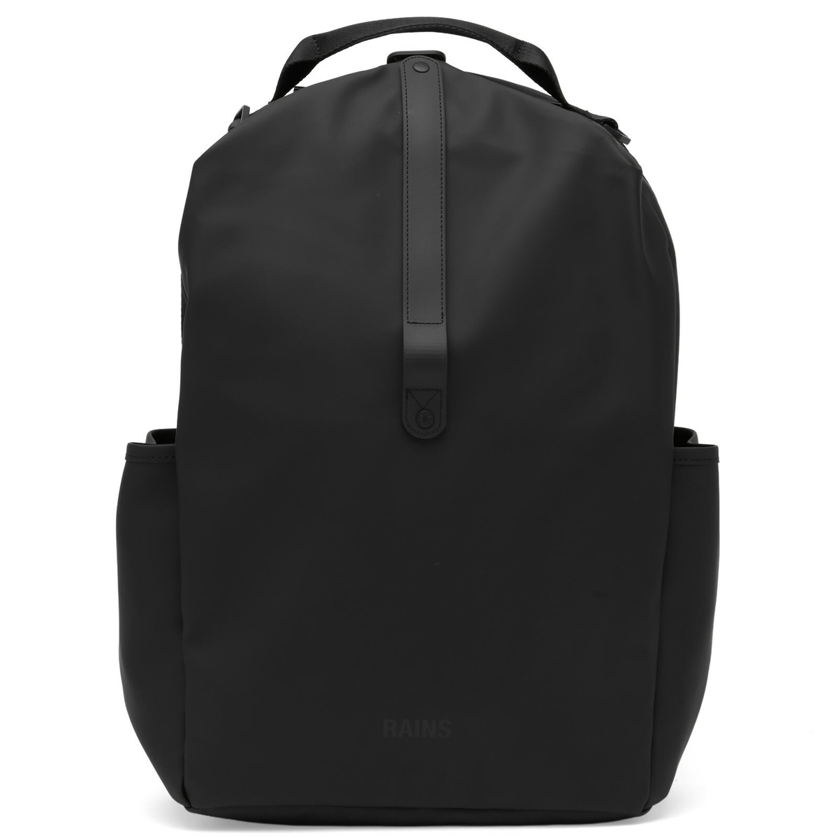 RAINS Clip Front Backpack in Black 