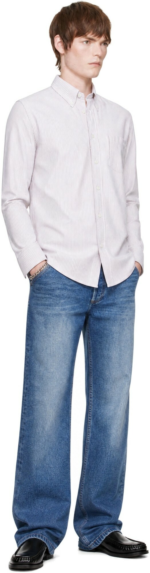A.P.C. Tan & White Greg Shirt