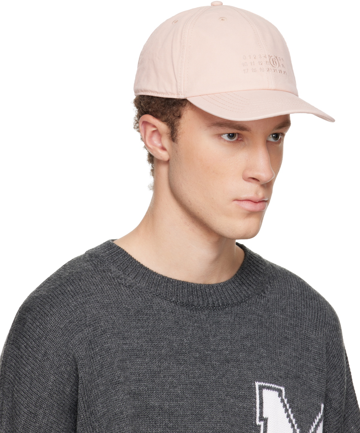 MM6 Maison Margiela Pink Embroidered Logo Cap