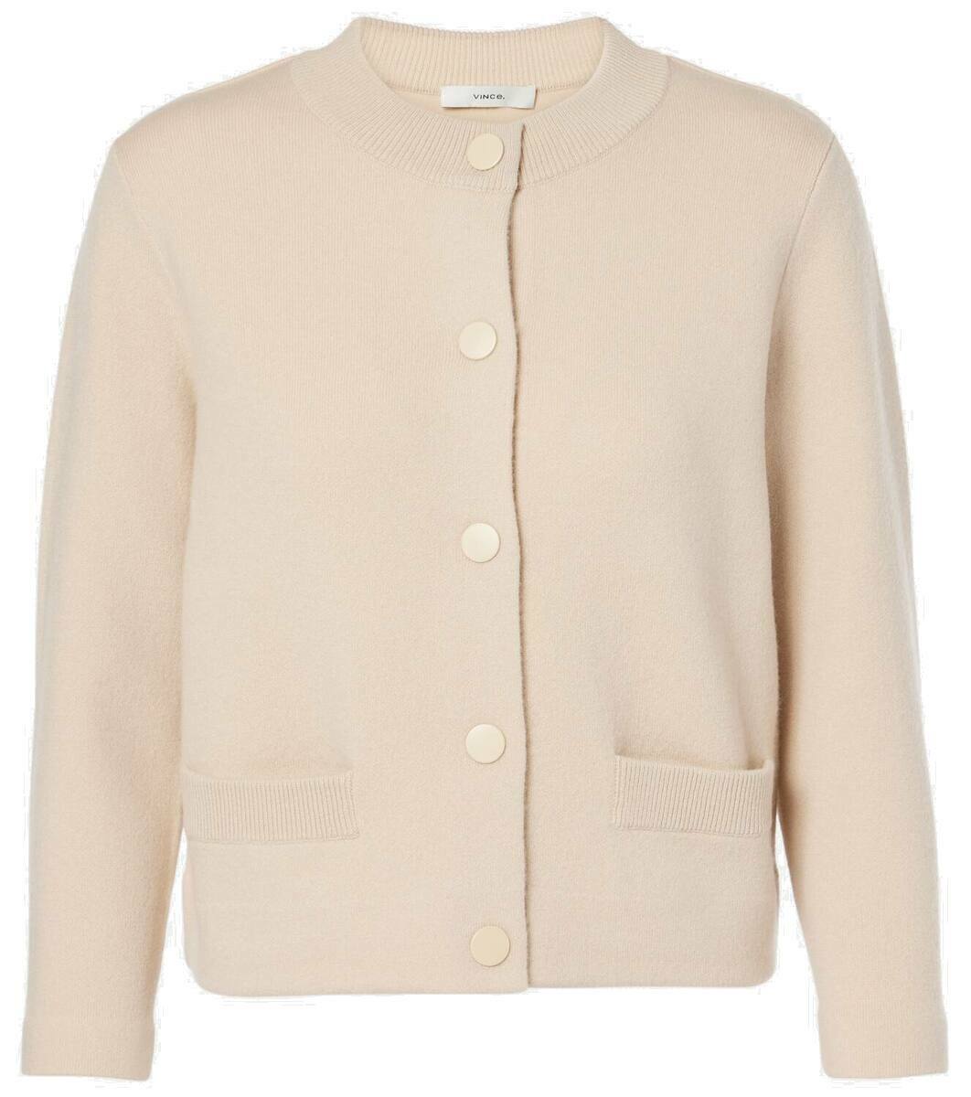 Vince Brocade Jacket Cardigan in Off White Combo