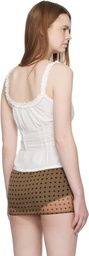 Fruity Booty White Broderie Tank Top