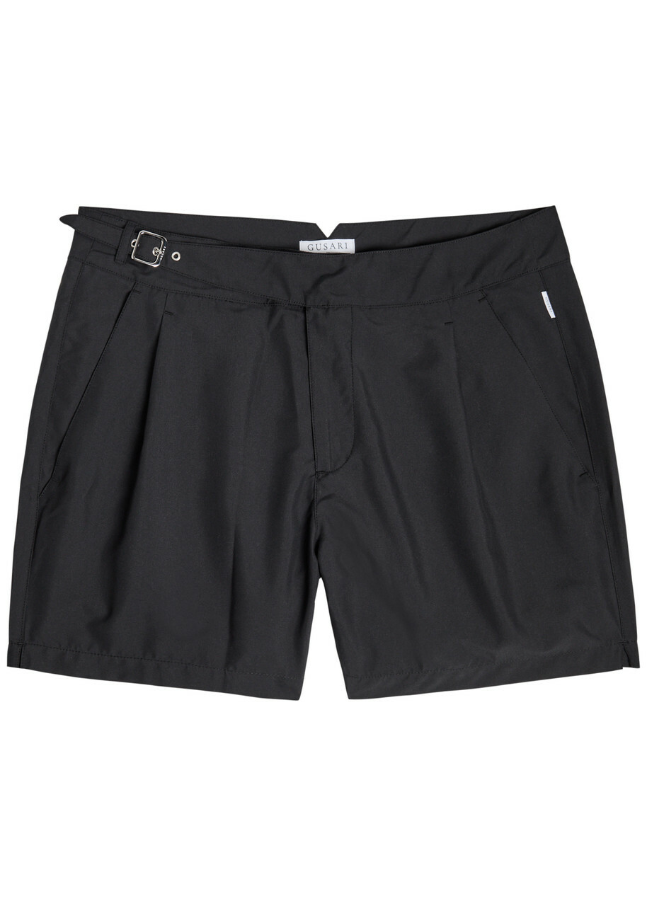 Gusari The London Printed Shell Swim Shorts Black