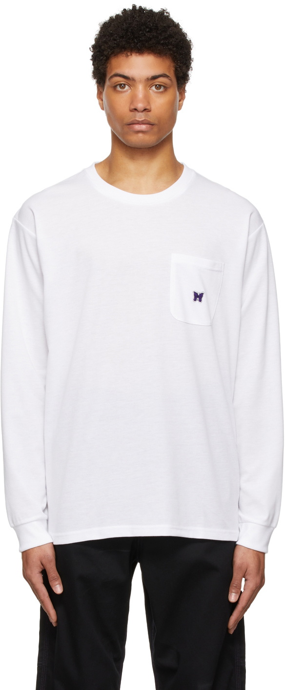 Needles White Crew Long Sleeve T-Shirt Needles